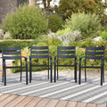 Patio Dining Chairs Set of 4, Metal Patio Furniture Set by Home