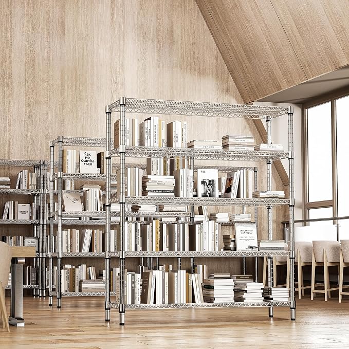 M MZG 3500LBS 59" W 5 Tier Storage Shelves Rack Metal Wire Shelving Unit - Image 4