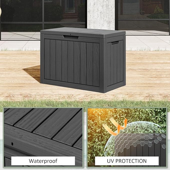50 Gallon Outdoor Storage Box, All-Weather Resin Deck Box Outdoor Waterproof - Image 3