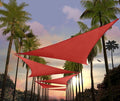 Amgo Custom Size 25' x 25' x 25' Red Triangle Sun Shade Sail UPF50+ AGTAPT10 by Amgo