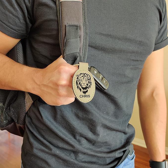 LaserGram Oval Keychain, Disc Golf, Personalized Engraving Included