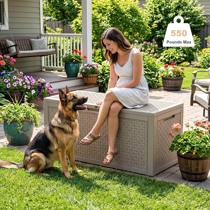 110 Gal Waterproof Outdoor Storage Box UV Resistant Deck Box | Extra-large - Image 4