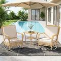 DECMICO Outdoor Rocking Chair Set, 3-Piece Wicker Patio Furniture | Elegant by DECMICO