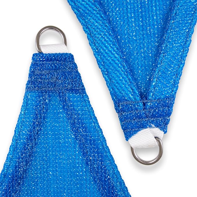 Amgo Custom Size 23' x 24' x 33.2' Blue Right Triangle Sun Shade Sail UPF50+ - Image 8
