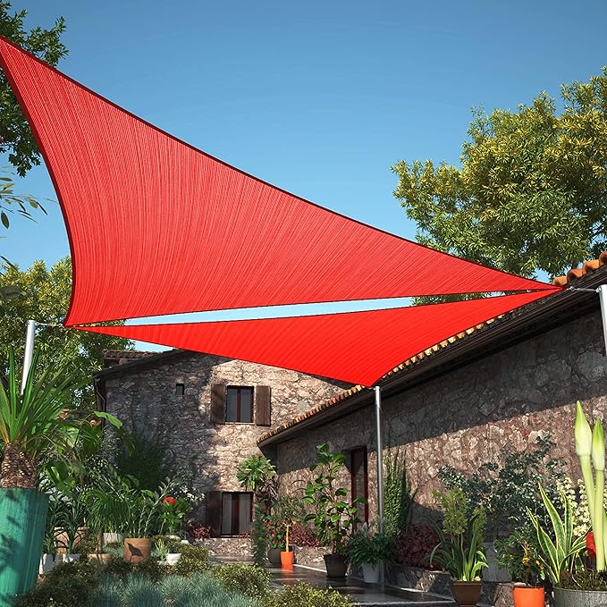 14' x 22' x 26.1' Red Sun Shade Sail UPF50 Right Triangle SMTAPT12 Canopy by ShadeMart
