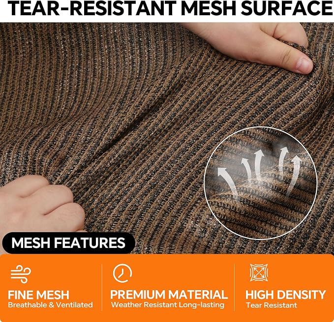 90% Sun Shade Cloth with Grommets, Breathable HDPE Mesh Tarp - Image 6