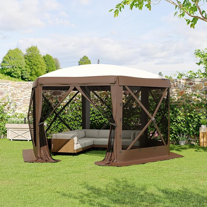 13FT Pop-Up Gazebo Tent with Mesh Netting & Removable Wind Cloths | Outdoor - Image 7