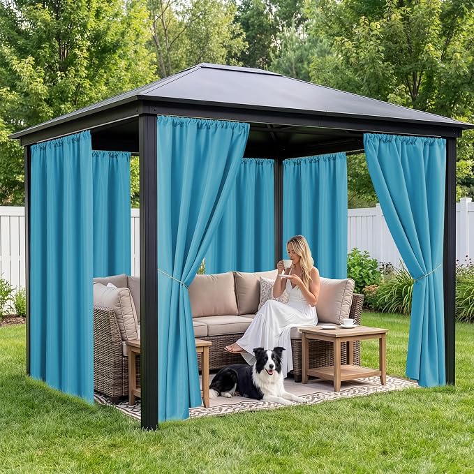 Outdoor Curtains for Patio Waterproof, 8 Panels, Rod Pocket | Weatherproof & - Image 4