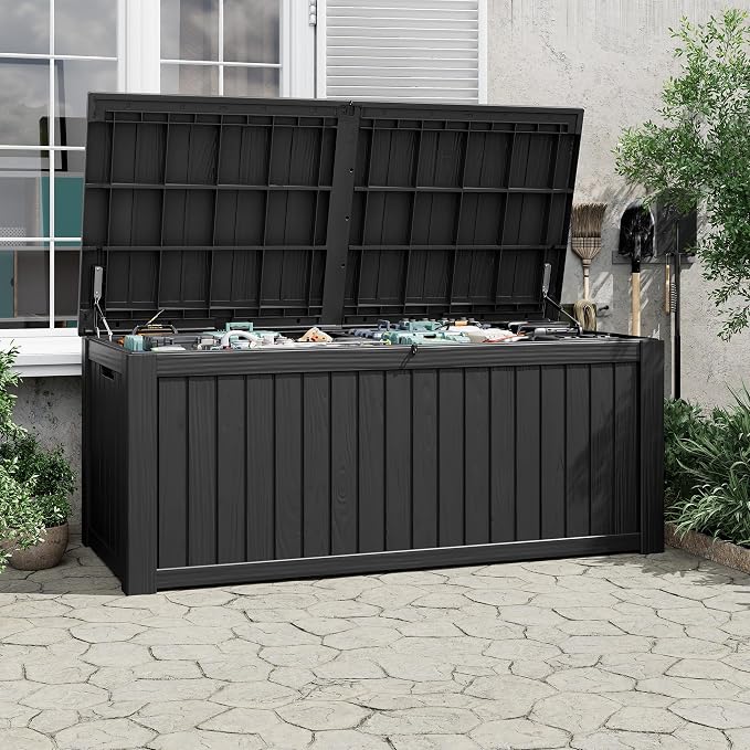 Outdoor Storage Box, 230 Gallon Large Outdoor Resin Deck Box, Storage - Image 7