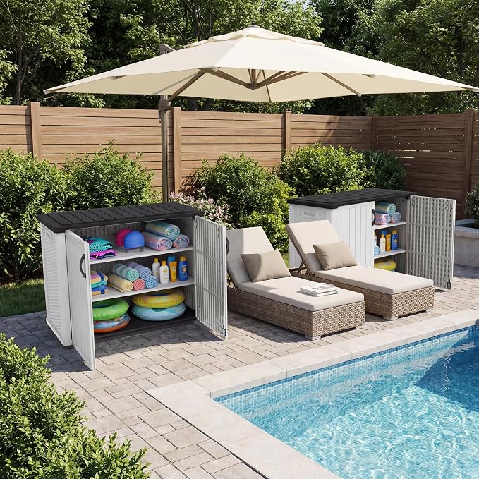 Patiowell 26 Cu.ft Plastic Outdoor Storage Cabinet, Lockable Waterproof - Image 12
