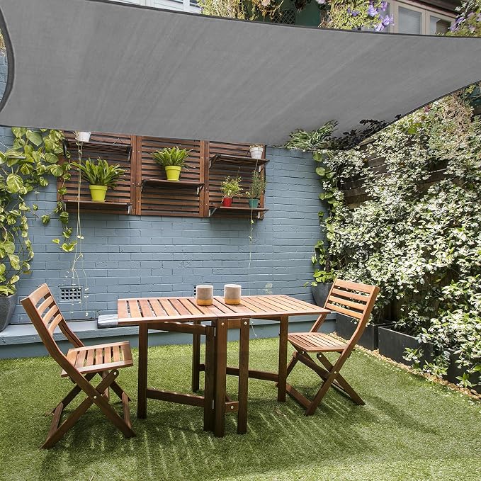 8' x 10' Rectangle Sun Shade Sail, 185 GSM HDPE, Dark Grey | 95% UV block by LagemiexShadeProduct