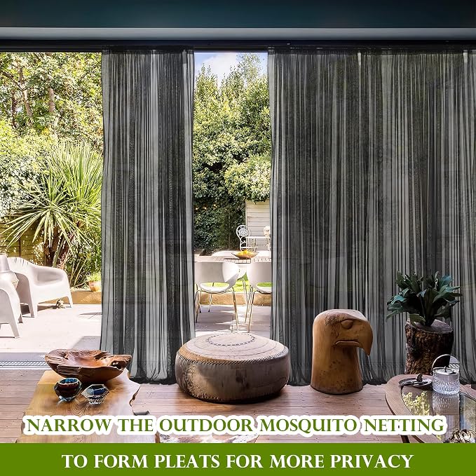 RYB HOME Mosquito Netting Outdoor Curtains - Image 4
