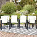 Outdoor Patio Chairs Set of 8, Oyster Beige Stackable Outdoor Chairs, by Home
