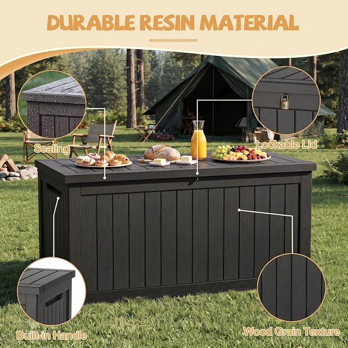 Outdoor Storage Box Waterproof, 360 Gal Gen 2 Resin Deck Box - Image 4