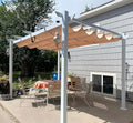 PURPLE LEAF Outdoor Pergola 10' x 13' White Pergola, Double Canopy, Khaki | by Unknown