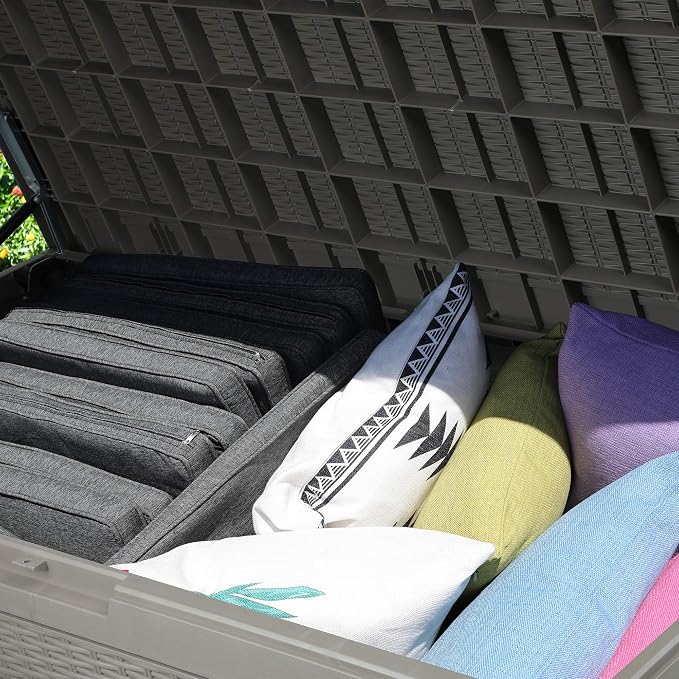 YITAHOME 100 Gallon Large Resin Deck Box Outdoor Storage Boxes - Image 9
