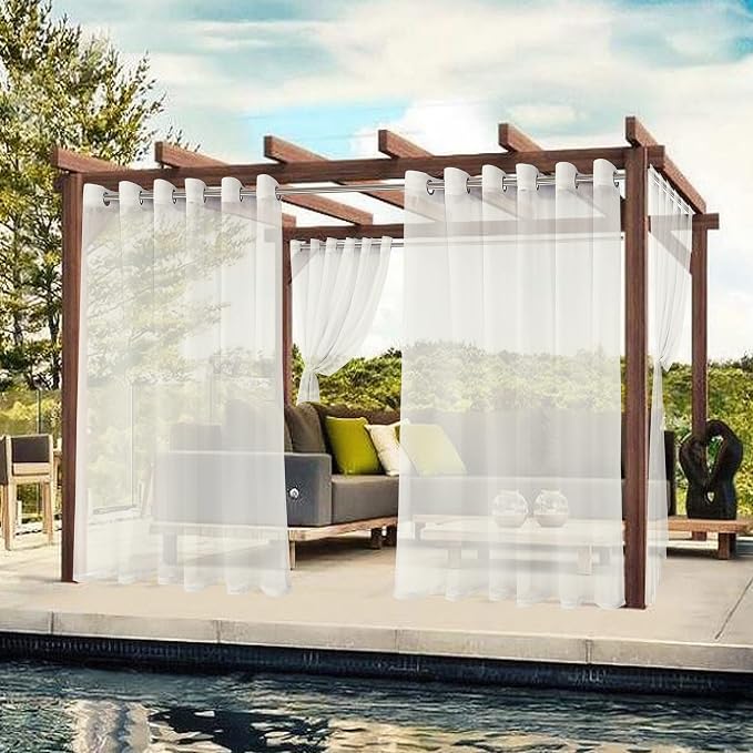 BONZER Waterproof Indoor/Outdoor Sheer Curtains - Image 5