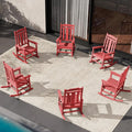 SERWALL HDPE Oversized Outdoor Rocking Chairs Set of 6, Patio Rocker, All by SERWALL