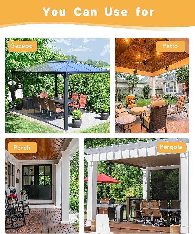 HolidayIdeas Outdoor Curtains for Patio Waterproof 2 Pcs 84x84 Inch Taupe | - Image 7