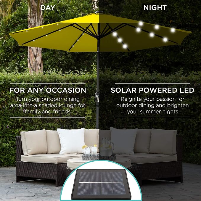 Best Choice Products 10ft Solar Polyester LED Lighted Patio Umbrella w/Tilt - Image 3