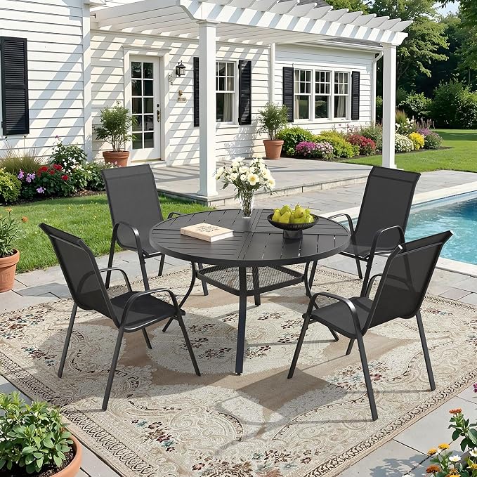 DIFY Patio Chairs Set of 4, Stackable Outdoor Dining Chairs Set - Image 2