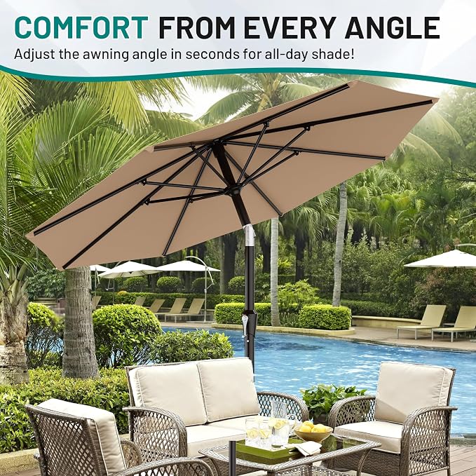 9 FT Patio Umbrella for Outdoor, Outdoor Table Umbrella - Image 7