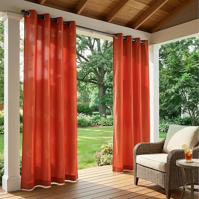 Set of 6 Outdoor Curtains for Patio Waterproof, Breathable Grommet Panels for - Image 2