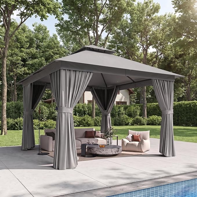 10'x10' Gazebo, Metal Frame Canopy by Breezestival