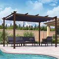 PURPLE LEAF Patio Pergola 10' X 13' Metal Retractable Canopy, All-aluminum by PURPLELEAF