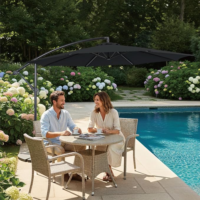 10FT Outdoor Offset Umbrella, Cantilever Patio Umbrella - Image 7