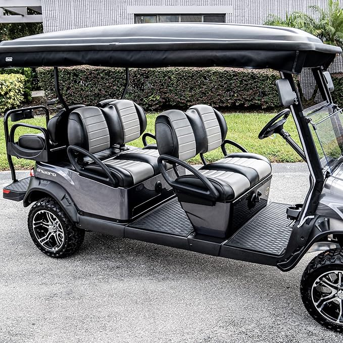 Xtreme Mats ICON Compatible Full Coverage Golf Cart Floor Mats Set (1st & 2nd Row Mats) Fits ICON 4F & 6 Seater Golf Carts - i40F, i40FL, i60, i60L - All Black
