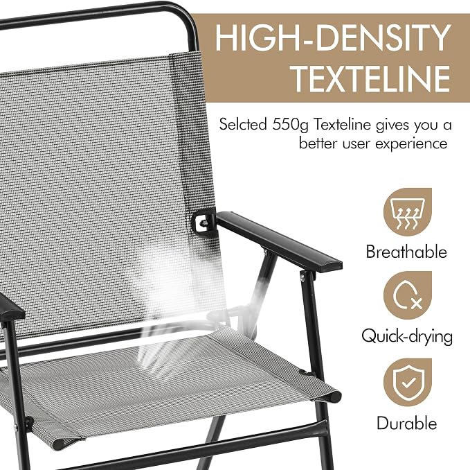 Yaheetech Outdoor Patio Chairs Set of 4, Folding Camping Chairs, no assembly - Image 6