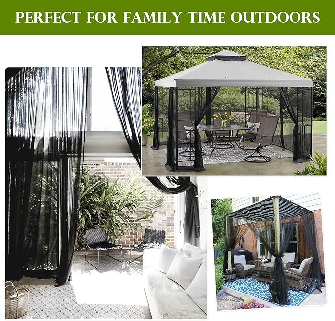 RYB HOME Mosquito Netting Outdoor Curtains - Image 7