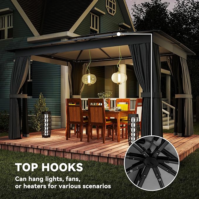 Outsunny 10' x 12' Outdoor Patio Gazebo - Image 8