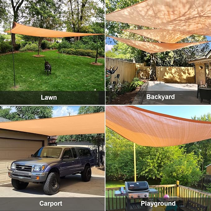 Sun Shade Sail 10'x11'x14.9' Peach Fuzz Triangle Custom Size | 95% UV Block - Image 7
