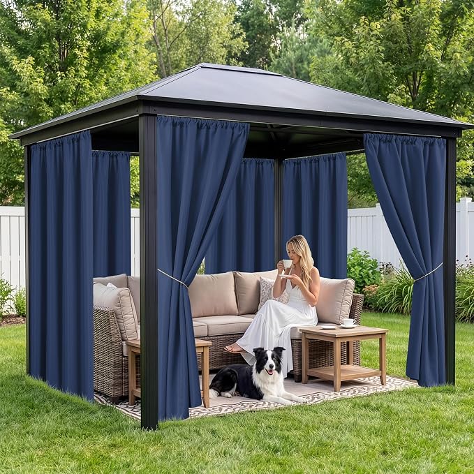 Outdoor Curtains for Patio Waterproof, 8 Panels, Rod Pocket | Weatherproof & - Image 4