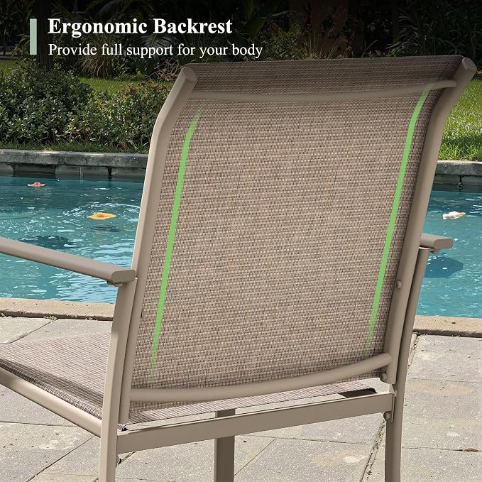Outdoor Chairs Set of 4, Stackable Patio Dining Chairs - Image 6