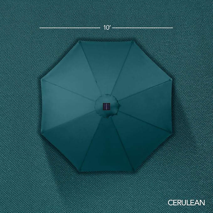 Best Choice Products 10ft Solar Market Patio Umbrella w/Woodgrain Pattern Pole - Image 9