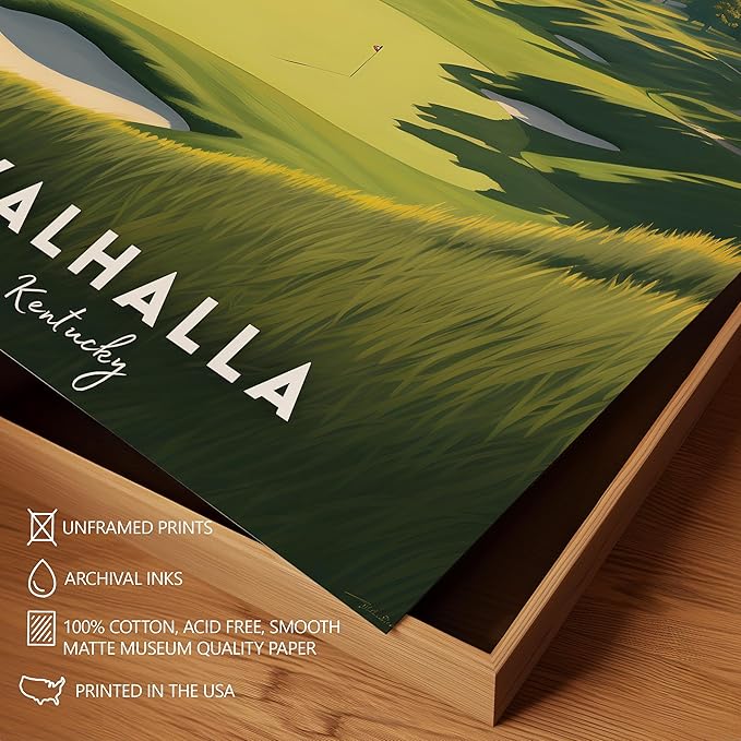 Golf Course Premium Giclee Fine Art Prints - Augusta, Pebble Beach, Pinehurst, Golf Course Posters, Golf Wall Art, Aesthetic Poster for Home Office Decor, Ready to Frame