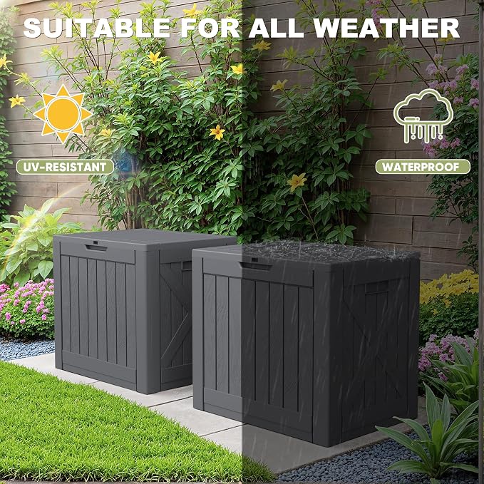 Greesum 40 Gallon Outdoor Deck Box, Resin Storage, Garden Tools, Pool Supplies - Image 6