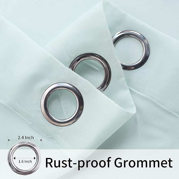 BONZER Sheer Outdoor Curtains for Patio Waterproof 2 Panels | Grommet Light - Image 3