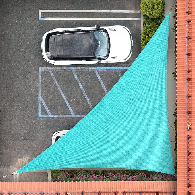 Royal Shade 18' x 20' x 26.9' Turquoise Triangle Sun Shade Sail Order to Make by RoyalShade