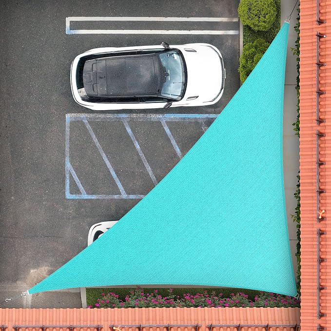 Royal Shade 8' x 13' x 15.3' Turquoise Triangle Sun Shade Sail Order to Make by RoyalShade