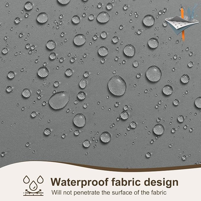 Outdoor Curtains for Patio Waterproof Rod Pocket 4 Pcs 54x84 Inch Grey | - Image 5