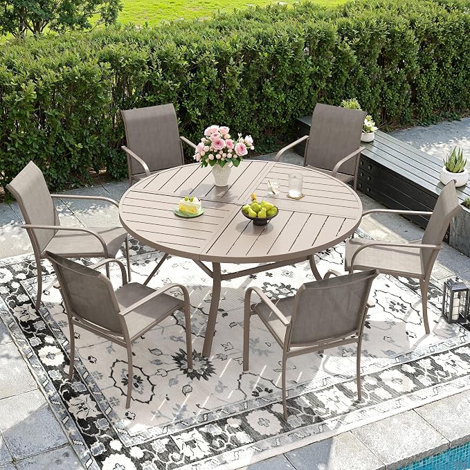 DIFY Patio Dining Chairs Set of 4, Stackable Outdoor Metal Chairs - Image 2