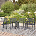 Patio Dining Chairs Set of 8, Metal Mesh Patio Furniture Set by Home