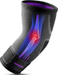 APOYO Elbow Brace for Tendonitis and Tennis Elbow, Elbow Compression Sleeve, Elbow Brace for Women and Men w/ Adjustable Strap for Tennis Elbow Relief, Weightlifting, Arthritis, Workouts, Reduce Joint Pain During Fitness Activity (Purple, X-Large)