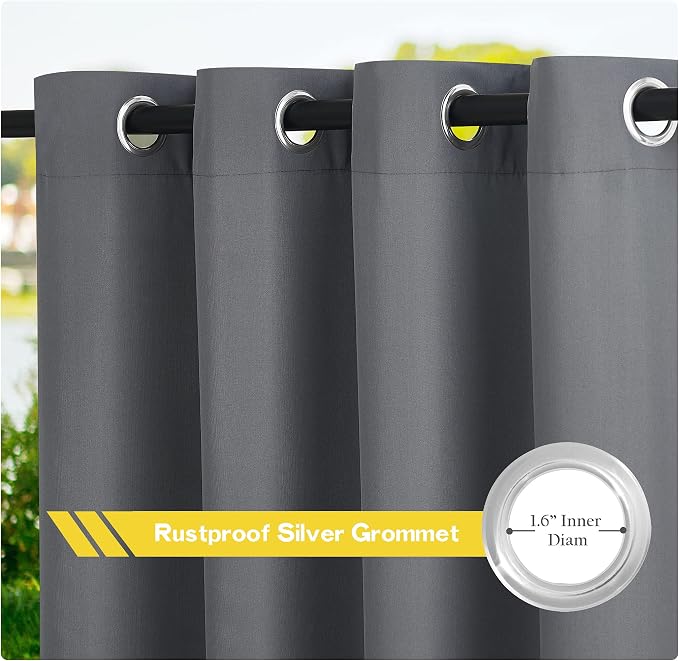 NICETOWN Canvas Waterproof Outdoor Curtains - Image 2