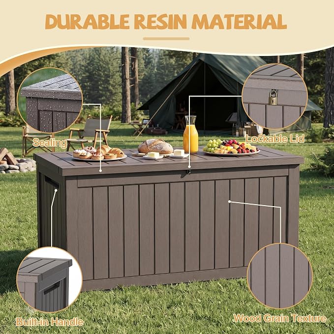 Outdoor Storage Box Waterproof, 360 Gal Gen 2 Resin Deck Box - Image 4