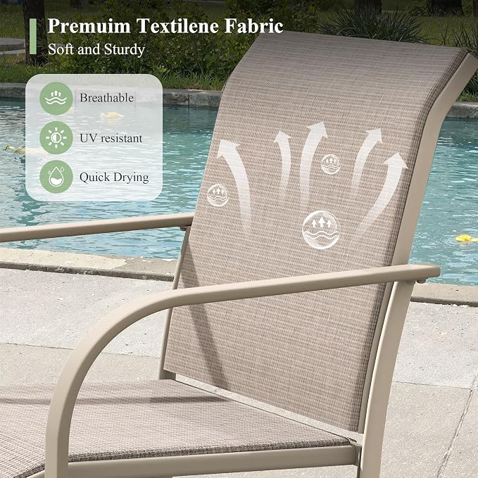 Outdoor Chairs Set of 2, Stackable Patio Dining Chairs - Image 4